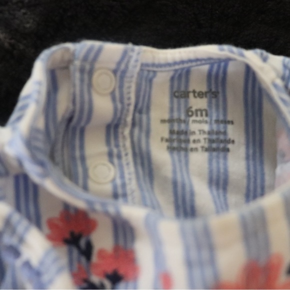 6M Baby Girl Outfit Shirt with Bottoms Blue and White - Picture 5 of 5
